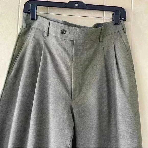 Aldo Ferrari Mens Pants 100 % Wool Rome Italy Size S34 Pleated Formal Office - Picture 3 of 13